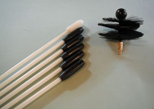 set of 6 x flexi chimney rods with brush